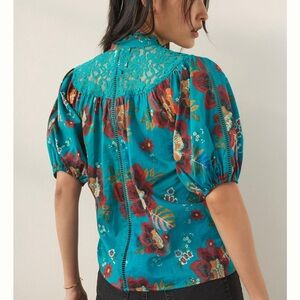 Farm Rio for Anthropologie Giustina Lace Blouse Sz Small
